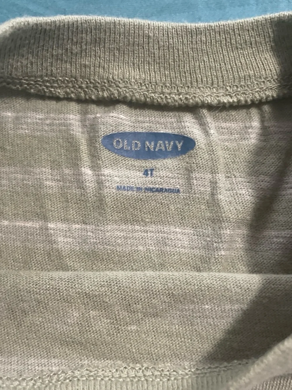 Old Navy Olive & White Striped Long-Sleeve Tee with Tractor Prints